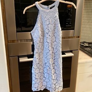 Lulu’s Love Poem Light Blue Lace Mini Dress